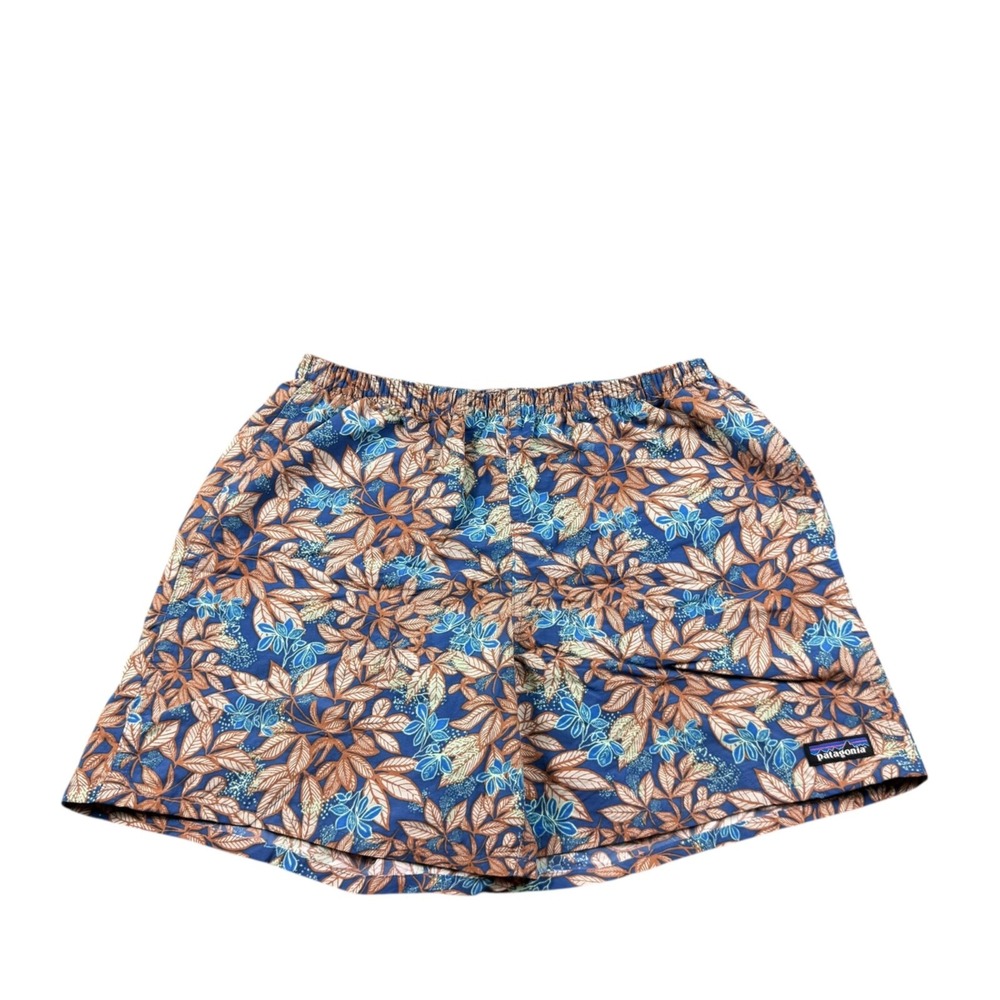 Patagonia Baggies Mesh Lined Shorts Blue Orange Foliage AOP Mens Size Medium